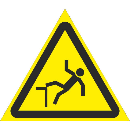 Табличка W 15 "Осторожно. Возможность падения с высоты"